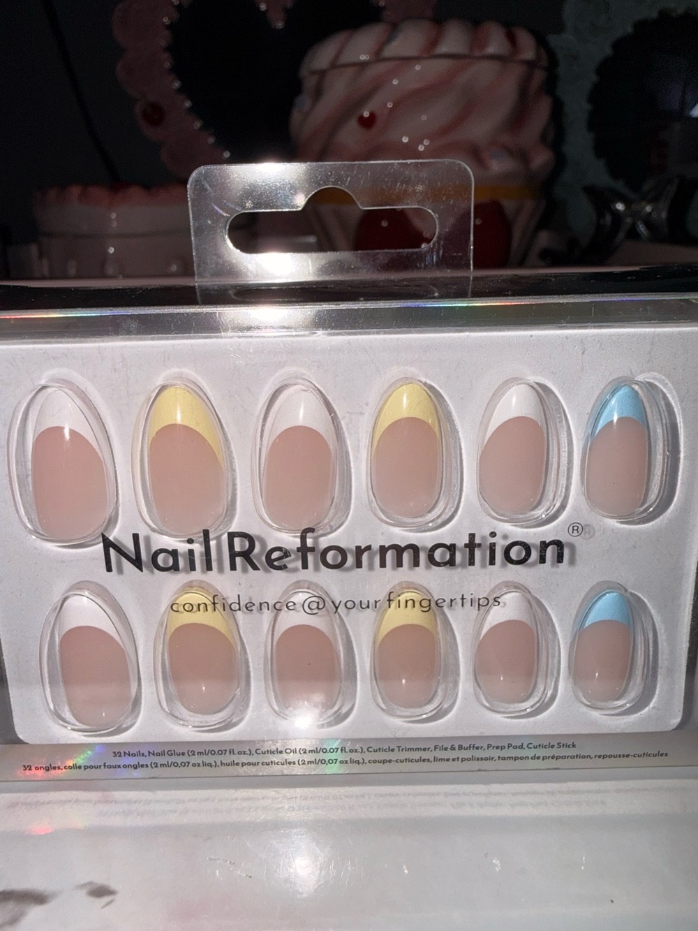 Nail Reformation Pastel Yellow & Blue French Tip Press-On Nail Set